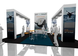 20x20 Island booth design by Condit Exhibits